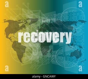 Information concept: word recovery on digital background vector quotation marks with thin line speech bubble. concept of citatio Stock Vector