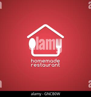 homemade house food logo template Stock Vector