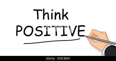 hand writing Think Positive Stock Vector