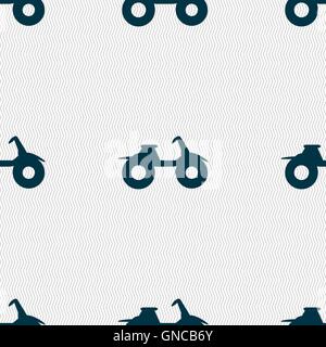 ATV icon sign. Seamless pattern with geometric texture. Vector Stock Vector