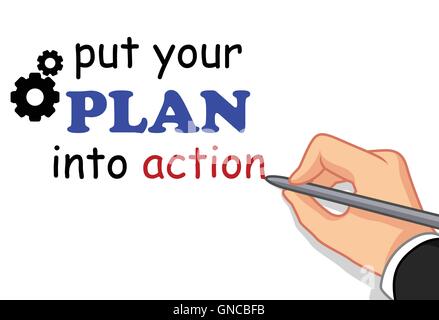 hand writing plan concept Stock Vector