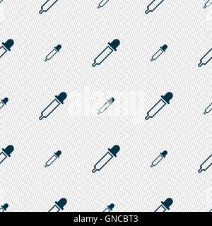 Pipette icon sign. Seamless pattern with geometric texture. Vector Stock Vector