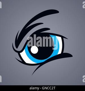angry monster eye Stock Vector