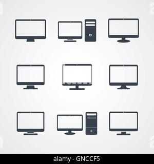 desktop computer screen Stock Vector