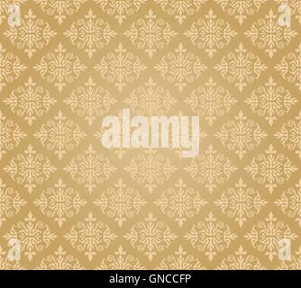 Seamless golden floral wallpaper diamond pattern Stock Vector