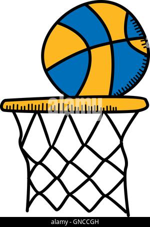 basketball cartoon icon theme Stock Vector