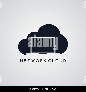 laptop notebook cloud theme Stock Vector