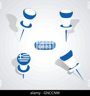 Set of pushpins, vector illustration. Stock Vector