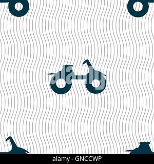 ATV icon sign. Seamless pattern with geometric texture. Vector Stock Vector
