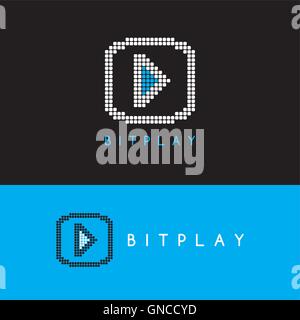 pixel art play media button Stock Vector