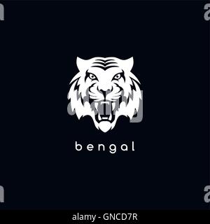 bengal white tiger logotype Stock Vector