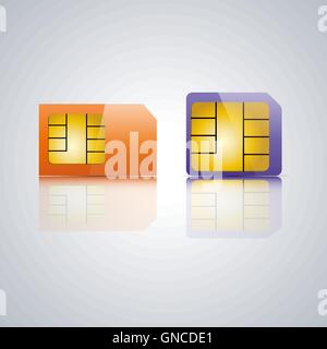 Set SIM card, vector illustration. Stock Vector