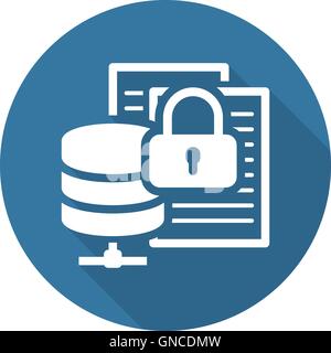 Secure File Storage Icon. Flat Design. Stock Vector