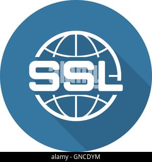 SSL Secured Icon. Flat Design. Stock Vector