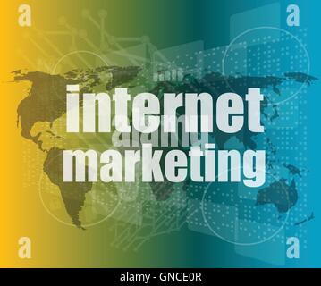 internet marketing - digital touch screen interface vector quotation marks with thin line speech bubble. concept of citation, in Stock Vector