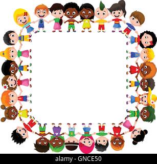 Circle of happy children of different races Stock Vector Image & Art ...