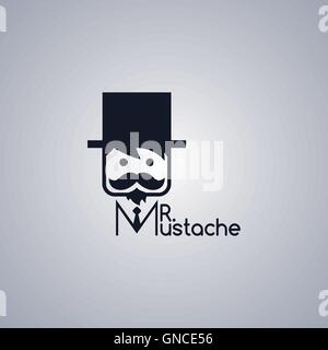mustache guy theme Stock Vector