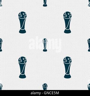 World cup icon sign. Seamless pattern with geometric texture. Vector Stock Vector