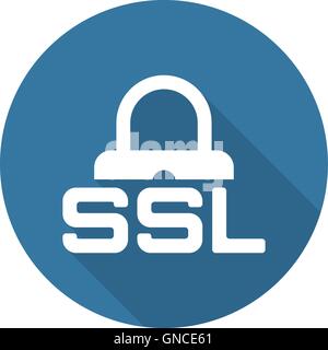 SSL Secured Icon. Flat Design. Stock Vector