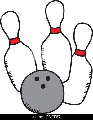 bowling cartoon icon theme Stock Vector