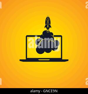 start up program rocket computer boot program Stock Vector