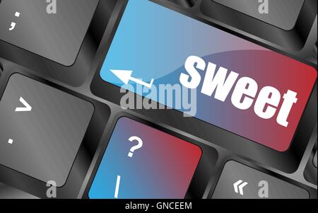 sweet word button on keyboard, keyboard keys, keyboard button, keyboard icon Stock Vector