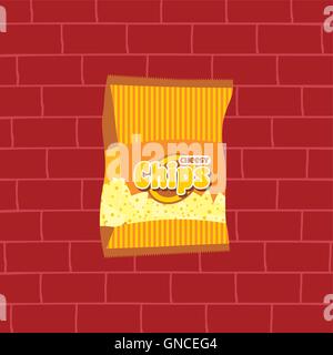 tasty potato chips snacks theme Stock Vector