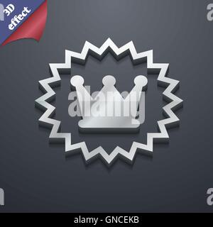 ?rown icon symbol. 3D style. Trendy, modern design with space for your text Vector Stock Vector