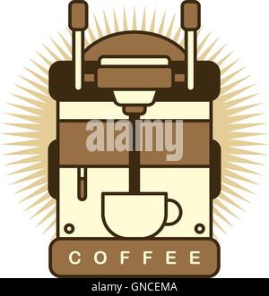 coffee machine cartoon theme Stock Vector