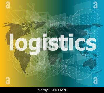 business concept: logistics word on digital screen vector illustration Stock Vector