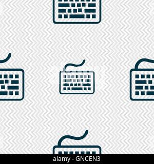 Keyboard icon sign. Seamless pattern with geometric texture. Vector Stock Vector