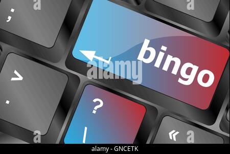 bingo button on computer keyboard keys vector , keyboard keys, keyboard button Stock Vector