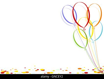 Confetti and Party Balloons Stock Vector