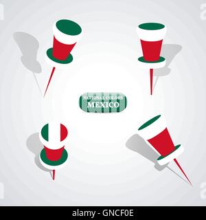 Set of pushpins, vector illustration. Stock Vector