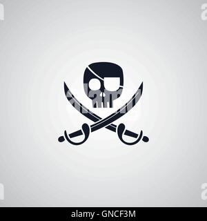 pirate flat icon theme Stock Vector
