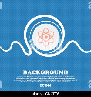 Atom, physics sign. Blue and white abstract background flecked with space for text and your design. Vector Stock Vector