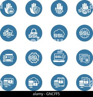 Flat Design Security and Protection Icons Set. Stock Vector