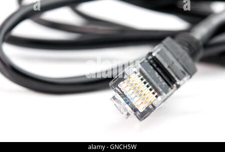 lan cable line isolated with white background Stock Photo