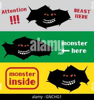 monster in the crack hole Stock Vector