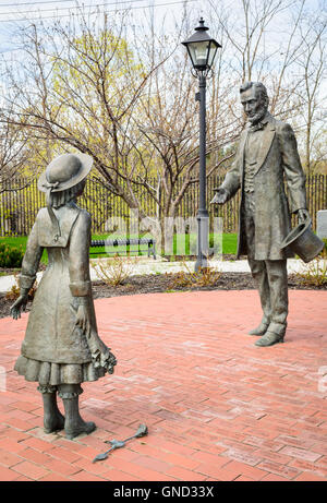 Statue of Grace Bedell and Abraham Lincoln Stock Photo