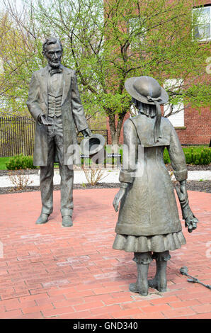 Statue of Grace Bedell and Abraham Lincoln Stock Photo