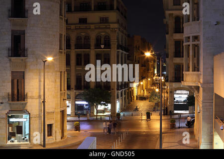 Downtown Beirut at night Stock Photo