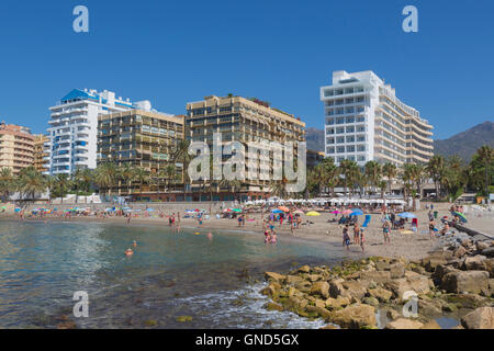 Marbella, Costa del Sol, Malaga Province, Andalusia, southern Spain. Playa de la Bajadilla. Stock Photo