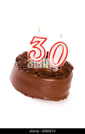Happy Birthday card 30 thirty year cake - Stock Illustration [26976048] -  PIXTA