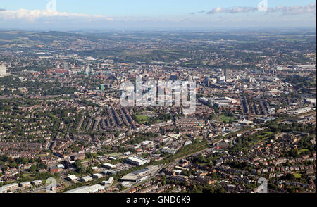 aerial view of Sheffield, South Yorkshire, UK Stock Photo