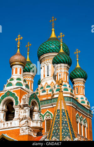 Saint-Nicholas orthodox cathedral in Nice, France Stock Photo