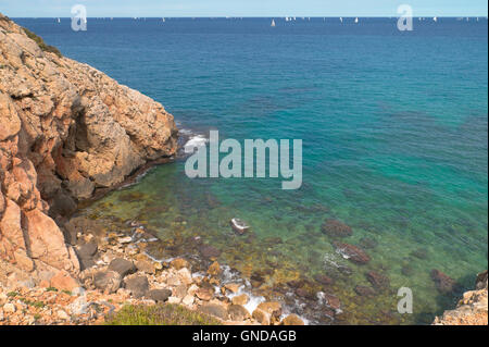 Mediterranean coast in Valencia. Alicante, Spain. Horizontal Stock Photo