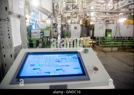 Control local management panel of an extruder Stock Photo