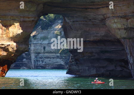 Lover's Leap arc at Pictured Rocks National Park, MI, USA Stock Photo