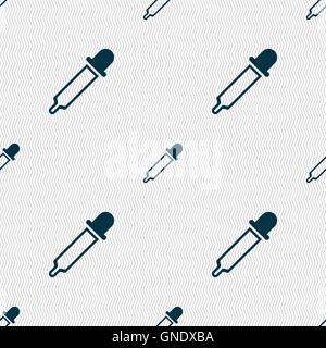 Pipette icon sign. Seamless pattern with geometric texture. Vector Stock Vector
